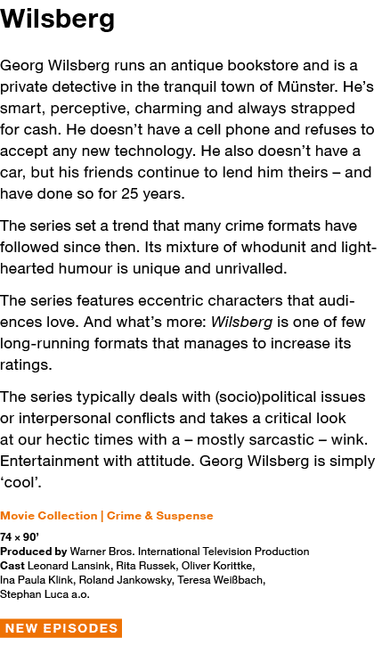 Wilsberg Georg Wilsberg runs an antique bookstore and is a private detective in the tranquil town of Münster  He s sm   