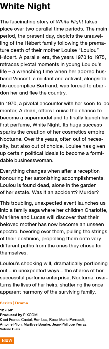 White Night The fascinating story of White Night takes place over two parallel time periods  The main period, the pre   