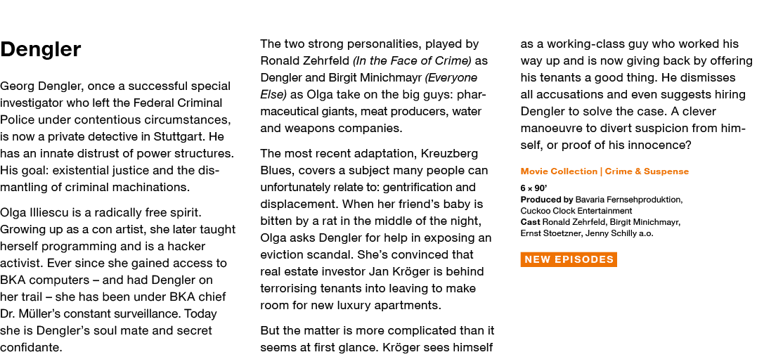 Dengler Georg Dengler, once a successful special investigator who left the Federal Criminal Police under contentious    