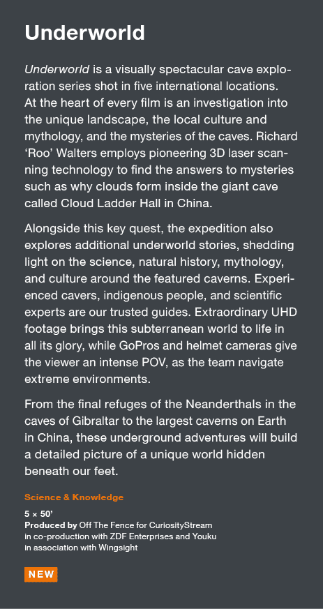 Underworld Underworld is a visually spectacular cave exploration series shot in five international locations  At the    