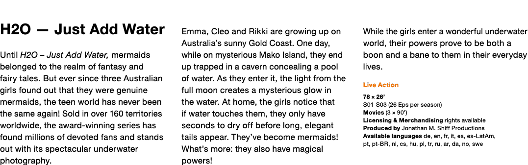 H2O — Just Add Water Until H2O   Just Add Water, mermaids belonged to the realm of fantasy and fairy tales  But ever    