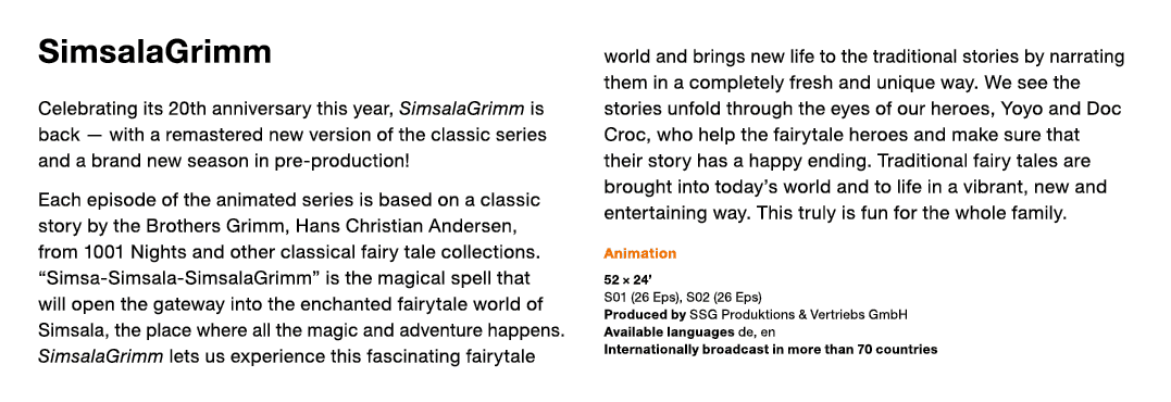 SimsalaGrimm Celebrating its 20th anniversary this year, SimsalaGrimm is back — with a remastered new version of the    