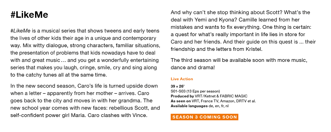 #LikeMe #LikeMe is a musical series that shows tweens and early teens the lives of other kids their age in a unique a   