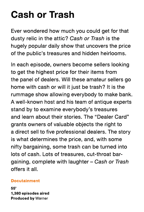 Cash or Trash Ever wondered how much you could get for that dusty relic in the attic   Cash or Trash is the hugely po   